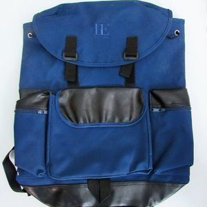 Perry Ellis Backpack - Blue with Black Leather Accents - New with Tags!